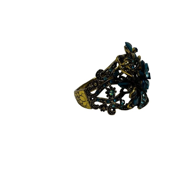 Women’s Bracelet Vintage Green RhineStone Glass Crystal Cuff Fashion Jewelry - Picture 10 of 10